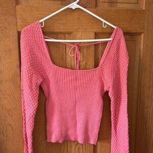 Lulu's Pink Knit Sweater